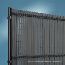 PVC UV Protection Slat with 3D Powder Coating Welded Wire Fence Panel for European market